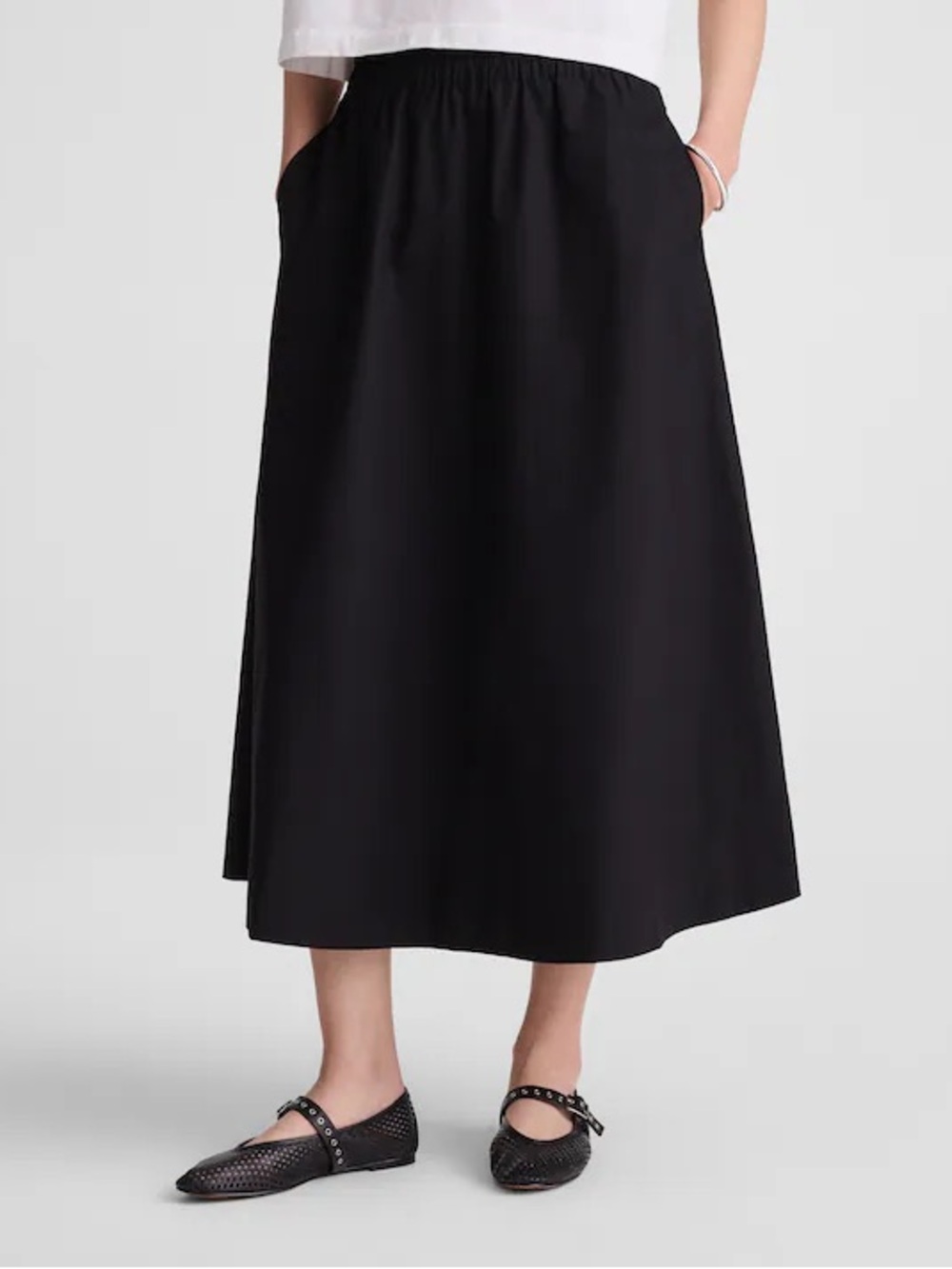 Madewell Black Midi Skirt